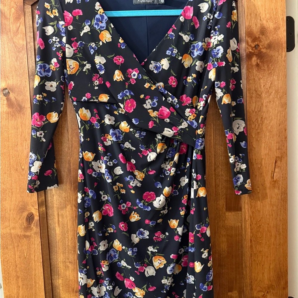 Ralph Lauren Black Floral Long Sleeve Dress